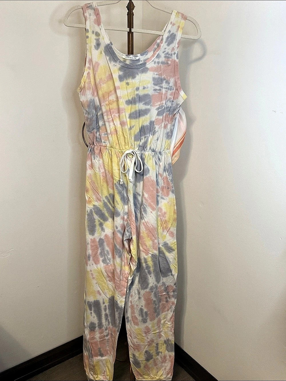 Caution to the Wind Tie-Dye Jumpsuit in Yellow & Pink